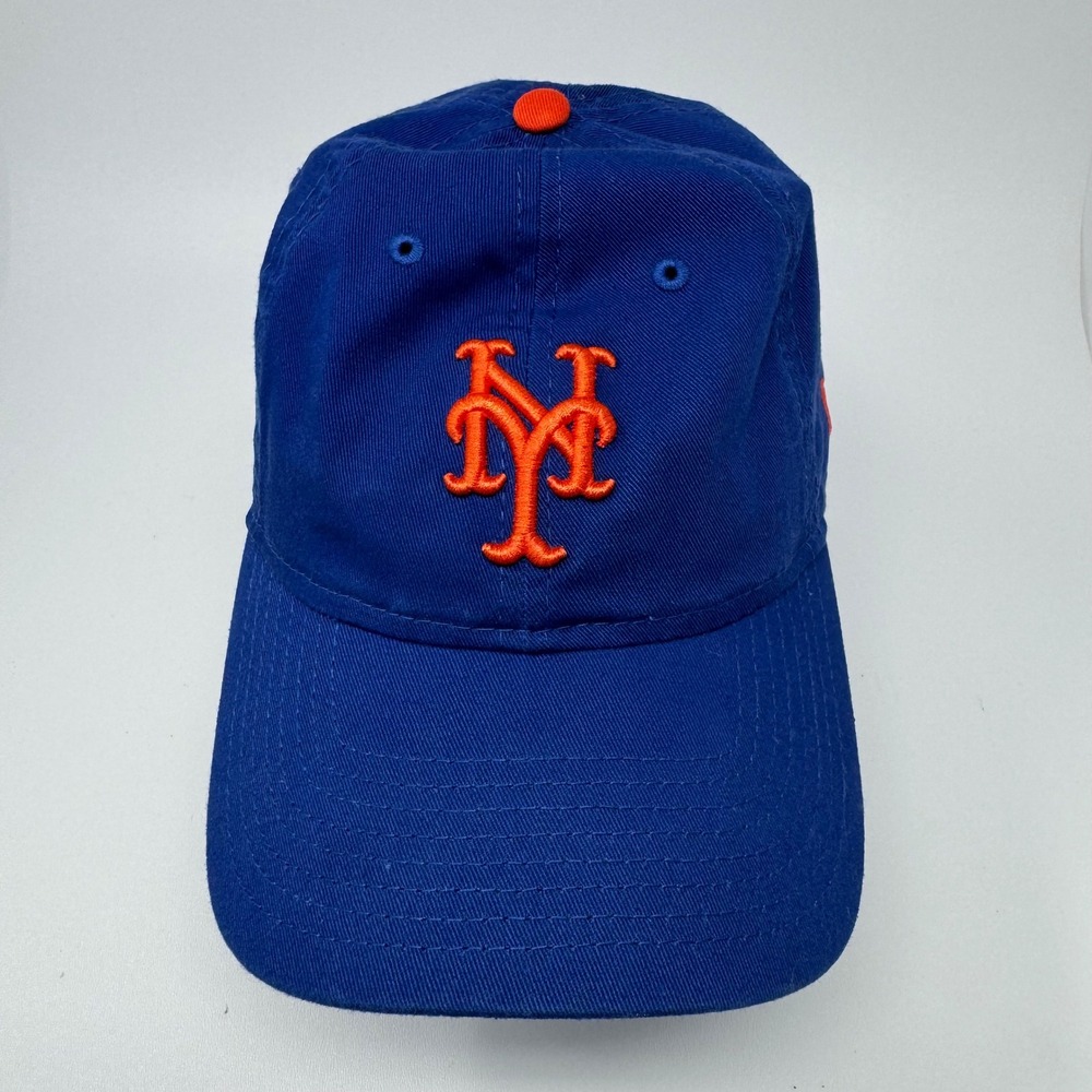 New York Mets New Era 9TWENTY Adjustable Hat Blue Orange MLB Baseball Cap OSFM‎
